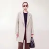 Nuevo abrigo de lana de doble cara para otoño e invierno para mujer, de longitud media, cruzado, moderno y adecuado para el trabajo