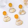 Para Transfronterizos Franceses Retro Elegantes Elegantes Aleación Resina Geométricos Pendientes de Botón Versátiles Diarios Pendientes de Mujer