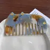 Peine de Acetato Coreano de Dientes Anchos, Peine Retro Lindo de Gato, Peine Portátil con Estampado de Leopardo Antiestático