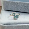 Anel Aberto Estilo Palácio Novo Chinês Esmalte Gota de Óleo Flor de Abóbora Anel de Empilhamento de Luxo Leve de Nicho de Alta Qualidade para Mulheres
