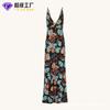 Estilo Europeu e Americano Transfronteiriço Sexy e Elegante Simples Personalizado Cor Sólida Estampado Exquisito Cetim Slim Vestido Longo