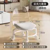 Taburete Pequeño Giratorio con Ruedas para Uso Doméstico, Taburete Bajo con Soporte Lumbar, Respaldo Acolchado Grueso Silencioso y Suave, Silla Pequeña con Ruedas para Movilidad y Estar Sentado Largo