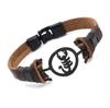 Suministro de Comercio Exterior Pulsera de Cuero Vacuno Moderna y a la Moda Pulsera Creativa Personalizada de Escorpión para Hombre Joyería Punk