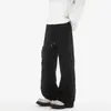 Pantalones de Chándal Grises de Peso Pesado Estilo Americano con Pliegues para Hombres y Mujeres, Diseño de Otoño, Pantalones Cargo Rectos Holgados, Pantalones Deportivos Casuales
