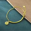 Pulseira Meia Argola Fosca Banhada a Ouro Latão Pulseira Pingente Fuzi Design Feminino Pulseira Meia Argola Fosca