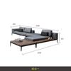 Sofá de Madera Maciza para Exterior Patio Jardín Exterior Balcón Exterior Mesa de Centro Mesa y Silla Muebles de Aleación de Aluminio Diseñador