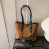 Bolso Tote de Gran Capacidad para el Trabajo Moda Tendencia Nuevo Retro Versátil Bolso de Hombro Bolso de Mano de Gamuza para Mujer