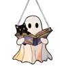 Atrapasol Halloween Nuevo Producto Transfronterizo Fantasma Lindo Acrílico Fantasma 2D Decoración Colgante para Ventana de Jardín Decoración del Hogar