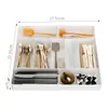Caja Divisoria Organizadora de Cubiertos para Cajón de Cocina, Caja de Almacenamiento Compartimentada Multifuncional Extensible para Cuchillos, Tenedores y Palillos