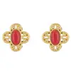 Vietnam oro arena color 14K cuenta chapada en cobre oro real cuentas esmeriladas flor de cuatro pétalos joyería DIY pulsera cuentas de flores