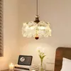 Lustre de Restaurante Estilo Francês Meio do Século Luz de Luxo Retrô High-End Flor de Cristal de Vidro Lâmpada para Bar Proteção Ocular Lâmpada de Mesa de Jantar