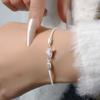 Pulsera de Piedra Luna Amor Original Italiana Estrella de Cuatro Hombres Zirconia Aurora Brillante Estrellas en Forma de Corazón Pulsera
