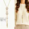 Cadena para Suéter de Collar Largo Geométrico, Accesorio de Lujo de Alta Gama, Versátil y de Moda, Colgante de Perla para Otoño e Invierno