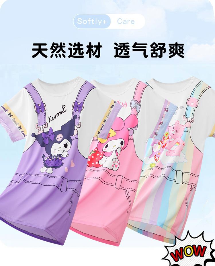 商品详情图_东南亚儿童睡衣夏季女童睡裙短袖可爱公主女孩大童洋