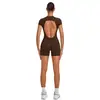 Conjunto de Yoga Transfronterizo con Media Cremallera y Espalda Descubierta, Mono de Fitness y Baile, Ajustado que Levanta los Glúteos, Mono de Yoga de una Sola Pieza 84057