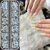 Acessórios Coloridos de Laço de Fita para Nail Art Tendência Azul e Branco Pequeno Laço de Gravata 12 Grades de Acessórios Mistos para Unhas