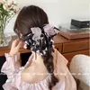 Presilha de Rabo de Cavalo Flor de Pessegueiro Nova Laço de Chiffon Francês Fita Presilha Preguiçosa Acessórios de Cabelo Atmosfera Romântica para Mulheres
