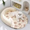 Primavera y Verano Perro Dibujos Animados Almohada en Forma de U Cojín de Látex Perrera para Perro Nido Fresco para Gato Nido Sofá Cojín para Mascota