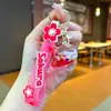 Lindo Llavero Transparente Estilo Ins Flor Femenina Colgante de Cristal Llavero de Helado Accesorios de Joyería Flotantes