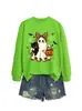 Amazon eBay sitio independiente moda divertida linda sudadera de mujer con estampado de leopardo lazo fantasma murciélago gato