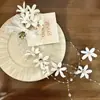 Nova Presilha de Cabelo Vintage Estilo Chinês Flor de Lírio-do-Vale Artificial para Mulheres, Acessório de Cabelo com Franja Lateral Estilo Fada
