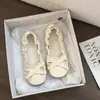 Sapatos Baixos Confortáveis Elásticos Estilo Doce com Laço para Meninas, Sapatos Versáteis Estilo Ballet com Bico Redondo e Sola Macia para Mulheres, Verão 2026