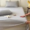 Sábana de Algodón Lavado Estilo Japonés Pieza Única Dormitorio de Estudiantes 100% Algodón Puro Sábana Individual/Doble Sábana Ajustable Juego de Tres Piezas 3