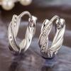 Novos brincos de diamante preto Mobius anel diamante design elegante temperamento leve luxo joias de orelha presente de Dia dos Namorados para as mulheres