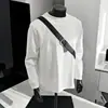Moda Americana Outonal Desconstruída Pesada Manga Longa Masculina Casual Outono/Inverno Camada Base Tendência Versátil Top Masculino