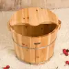 Balde para Banho de Pés de 40cm de Altura, Balde de Banho de Pés de Madeira, Balde de Banho de Pés de Madeira Maciça, Balde de Banho de Pés Doméstico com Tampa e Aprofundamento