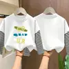 Camiseta de manga larga para niño 2026 nueva ropa de otoño para niños, camiseta básica de algodón puro de imitación de dos piezas para niño, top para niños mayores