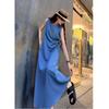Nuevo Vestido Chaleco Estilo Francés de Alta Gama para Mujer, Holgado, Adelgazante, Elegante, sin Mangas, Largo Medio, Falda de Moda