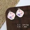 Série Jardim de Monet Borboleta Liga de Zinco Gota de Óleo Incrustada Pérola Pingente Material DIY Artesanal Acessórios de Brinco