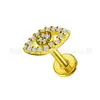 Pendientes de Aleación de Cobre con Cruz de Zirconia Pendientes de Gama Alta Pendientes de Joyería para Piercing de Aleación de Titanio G23