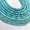 Cuentas de Ábaco, Cuentas Espaciadoras, Cuentas Planas, Cuentas Redondas, Turquesa Azul para Manualidades, Piezas Espaciadoras de Piedra Natural, Cuentas Sueltas de Turquesa, Cilíndricas de 4 mm