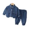 Fabricante de Chaqueta de Mezclilla Handsome para Niños Venta al por Mayor 2024 Primavera y Otoño Nuevo Traje Casual Coreano para Niños y Niñas