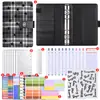 Planificador Financiero de Cuadros de Estrellas, Hojas Sueltas, Color Macarrón, con Páginas Interiores Categorizadas, Carpeta para Efectivo, Cuaderno de Regalo, Al por Mayor en Stock