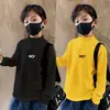 Y2138 # Camiseta Térmica de Base Masculina Outono e Inverno Quente Meia-Gola Alta Infantil para Crianças Maiores