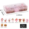 Caixa com Decorações para Unhas, Itens Populares de Desenho Animado Super Fofos, Adorável Lancheira Kt Burger Resina Mista Material Artesanal Caixa Acessórios DIY