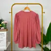 Tela plisada transfronteriza Nuevo artículo Camisa chaqueta holgada de color liso manga larga para mujer Camisa holgada para mujer Top para mujer TIKTOK