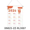 Calendario de Año Nuevo 2026 Bandera Colgante Decoración de Pared de Dormitorio Tela de Fondo Tela de Fondo Colgante de Pared de Tela Oxford con Palo de Madera Cordón
