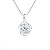 Collar de Plata 925 Trébol de Cuatro Hojas de la Suerte Corazón del Océano Cadena Corta para Clavícula Accesorios Colgante Regalo para Novia