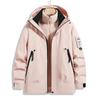 Chaqueta Tres en Uno para Hombre con Logo Personalizado, Set de Dos Piezas para Pareja para Exterior con Forro de Terciopelo, Ropa de Trabajo Grupal para Mujer con Estampado