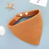 Toalla de Babero de Gasa de Cuatro Capas Lisa para Bebé, Toalla Triangular, Babero para Recién Nacido, Babero para Bebé con Broche Transfronterizo Amazon