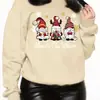 Sudadera con Capucha Navideña para Mujer con Estampado de Enano y Copo de Nieve - Color Verde Oscuro