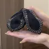 Diseño Estilo Coreano Hoja Espiga de Trigo Pinza de Tiburón Versátil Pasador de Alta Gama Parte Posterior de la Cabeza Arte Capilar Accesorio para el Cabello de Tela