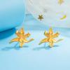 Pendientes de botón de flor tridimensional mate irregular retro francés súper hada para mujer, exquisitos, versátiles, de moda, verano, sensación de alta gama