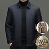 Nueva colección de invierno: Chaqueta de lana, seda de morera y algodón con forro interior desmontable, adecuada para ropa de negocios casual, engrosada para abrigar, diseñada para hombres de mediana edad