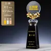 Medalla de Trofeo de Cristal DIY Personalizada Estrella de Cinco Puntas Trofeo Metálico Empleado Destacado Reunión Anual Medalla de Premio Honorífico