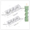 Molde para Adorno de Velas de Yeso DIY Columna Ondulada Espejo Alto Molde de Silicona para Velas Aromáticas Venta al por Mayor en Stock